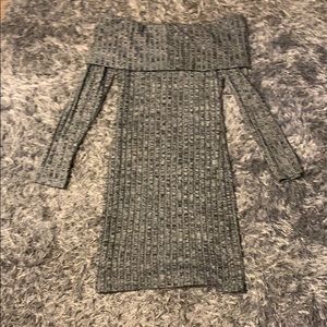 Gray Off the shoulder Dress